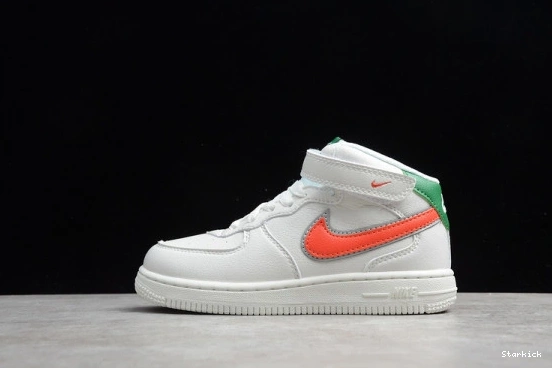 White Force Kids Green 1 Nike 07 314193-100 Mid Orange Air 0909
